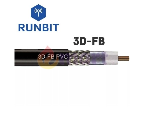Коаксиальный кабель RunBit 3D-FB для 3G 4G антенн с низким затуханием сигнала ( премиум аналог RG58) Коаксиальный кабель RunBit 3D-FB для 3G 4G антенн с низким затуханием сигнала ( премиум аналог RG58)