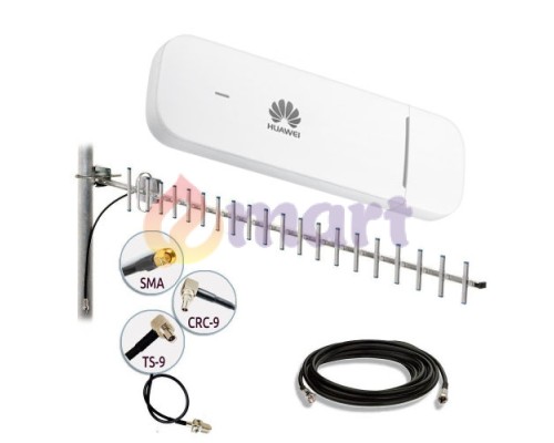 Комплект 4G Інтернет у село Huawei E3372 + антена 17 дБ + кабель 15м + перехідник Комплект 4G Інтернет у село Huawei E3372 + антена 17 дБ + кабель 15м + перехідник