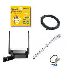 Комплект интернета за городом 3G "Mangust Усиленный" роутер с антенной 20Дб и кабелем и стартовый пакет Lifecell