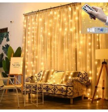Гирлянда штора светодиодная Роса 3x2м занавеса LEDLight 200 цвет Gold