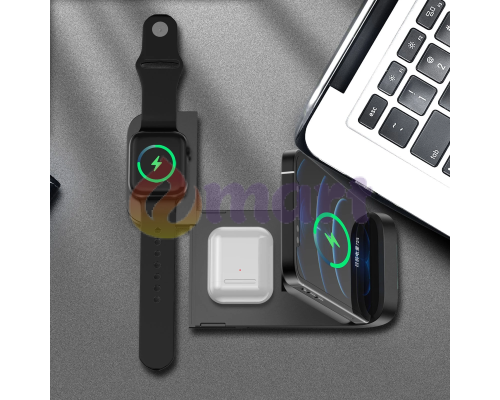 Беспроводная зарядка док-станция HS-297 для  Apple iPhone/iWatch/Airpods 