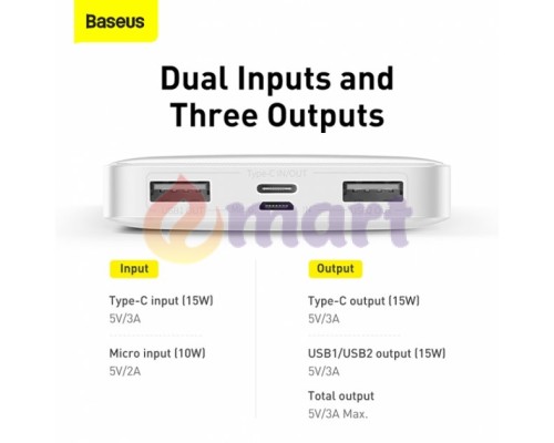 Bipow Baseus 10000mah 15W White Bipow Baseus 10000mah 15W White