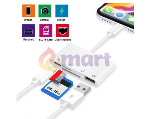 Перехідник для iPhone на USB и SD/TF Card Reade PAVLYSH (PA-42) Перехідник для iPhone на USB и SD/TF Card Reade PAVLYSH (PA-42)