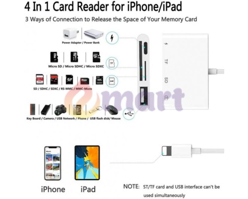 Перехідник для iPhone на USB и SD/TF Card Reade PAVLYSH (PA-42) Перехідник для iPhone на USB и SD/TF Card Reade PAVLYSH (PA-42)