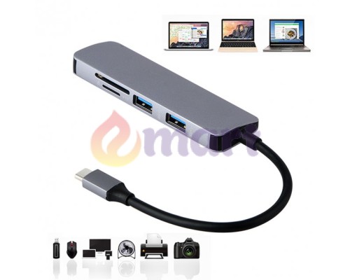 USB хаб на 3 USB 3.0 SD TF Card Reader перехідник для MacBook PAVLYSH P-2 