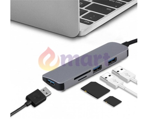 USB хаб на 3 USB 3.0 SD TF Card Reader перехідник для MacBook PAVLYSH P-2 