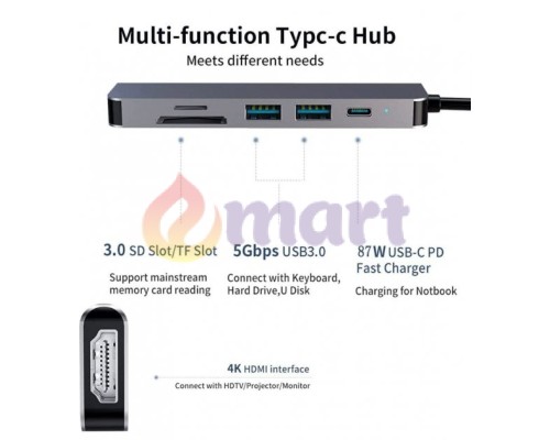 USB хаб на Type-C на HDMI 2 USB 3.0 SD TF Card Reader адаптер для MacBook Apple USB-C на HDMI MacBook hub PAVLYSH PH-80 USB хаб на Type-C на HDMI 2 USB 3.0 SD TF Card Reader адаптер для MacBook Apple USB-C на HDMI MacBook hub PAVLYSH PH-80