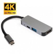 USB хаб Type-C to HDMI USB 3.0 PD 4K UHD USB-C хаб для MacBook USB HUB для ноутбука Space Gray PAVLYSH (PH-26)