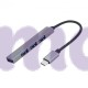 USB хаб 3.0 для MacBook USB HUB to 4-Port USB-A 2.0 перехідник для ноутбука USB-C - Hub Aluminium PAVLYSH (PH-55)