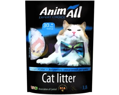Наполнитель для кошачьего туалета cиликагелевый AnimAll Blue 3.8 Л Наполнитель для кошачьего туалета cиликагелевый AnimAll Blue 3.8 Л