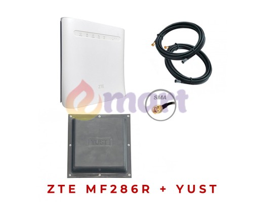 Комплект мобільного інтернету ZTE MF286R + MIMO YUST 17ДБ Комплект мобільного інтернету ZTE MF286R + MIMO YUST 17ДБ