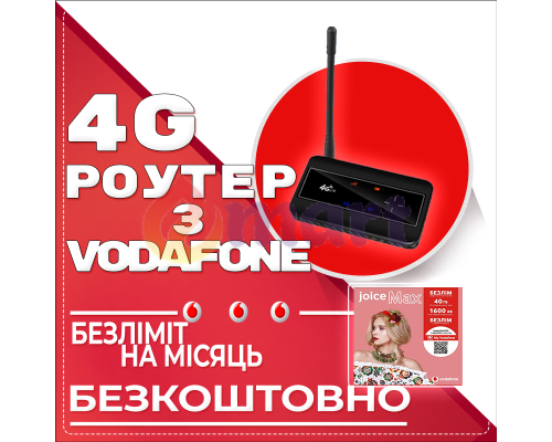 4G модем WIFI Tianjie MF904-3 Black з антеною 3Дб тариф Vodafone Безліміт 4G модем WIFI Tianjie MF904-3 Black з антеною 3Дб тариф Vodafone Безліміт