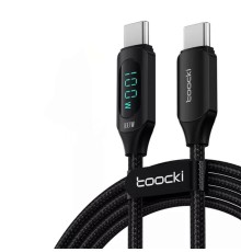Кабель для швидкої зарядки Toocki Type-C Power Delivery Fast Charge PD, QC3.0 100w з дисплеєм Black, 2метра