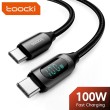 Кабель Toocki Type-C PD 100w Fast Charge (з дисплеєм) Black, 1 метр