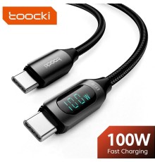 Кабель Toocki Type-C PD 100w Fast Charge (з дисплеєм) Black, 1 метр