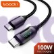 Кабель Toocki Type-C PD 100w Fast Charge (з дисплеєм) Black, 1 метр
