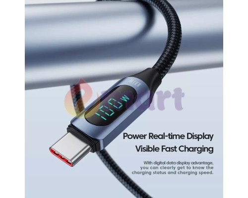 Кабель Toocki Type-C PD 100w Fast Charge (з дисплеєм) Black, 1 метр Кабель Toocki Type-C PD 100w Fast Charge (з дисплеєм) Black, 1 метр