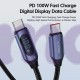 Кабель Toocki Type-C PD 100w Fast Charge (з дисплеєм) Black, 1 метр