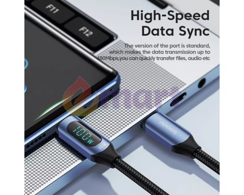 Кабель Toocki Type-C PD 100w Fast Charge (з дисплеєм) Black, 1 метр Кабель Toocki Type-C PD 100w Fast Charge (з дисплеєм) Black, 1 метр