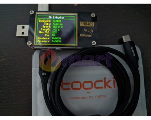 Кабель Toocki Type-C PD 100w Fast Charge (з дисплеєм) Black, 1 метр Кабель Toocki Type-C PD 100w Fast Charge (з дисплеєм) Black, 1 метр