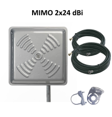 Антена панельна 4G LTE MIMO Energy 2x24 Дб (1700-2700 МГц) + 2 по 10 метрів кабелю RG58