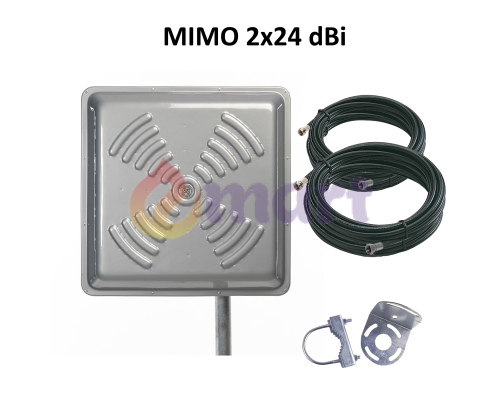 Антена панельна 4G LTE MIMO Energy 2x24 Дб (1700-2700 МГц) + 2 по 10 метрів кабелю RG58 Антена панельна 4G LTE MIMO Energy 2x24 Дб (1700-2700 МГц) + 2 по 10 метрів кабелю RG58