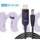 Кабель живлення для роутера від повербанка USB DC 2.1x5.5мм (DC 5521) 12V 3A з тригером, 1м