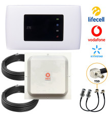 Повний комплект мобільний інтернет модем 3G/4G з Wifi та акумулятором ZTE MF920U |Антена MIMO Rnet 2 по 16дБ + кабель та перехідники | До 20 км від базової станції |Київстар, Vodafone, Lifecell