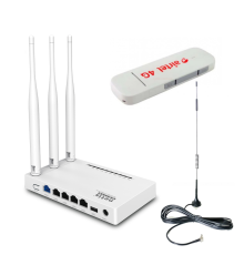 Комплект для мобільного інтернету Netis MW5230 + Huawei E3372 + 12 dBi