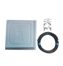 Широкосмугова антена "КВАДРАТ 4G" (824-960/1700-2700 мГц, 17 дБ) з кабелем RG58 15 метрів (50 Ом) та 2 F-роз'єми
