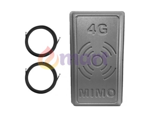 Широкосмугова антена Rnet MIMO (824-960/1700-2700 мГц, 2x17 дБ) з кабелем RG58 2x5 метрів (50 Ом) та 4 F-роз'єми Широкосмугова антена Rnet MIMO (824-960/1700-2700 мГц, 2x17 дБ) з кабелем RG58 2x5 метрів (50 Ом) та 4 F-роз'єми