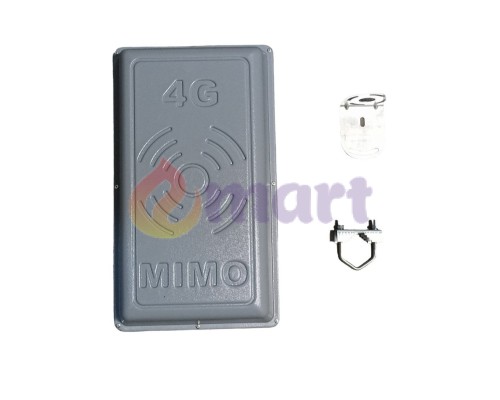 Широкосмугова антена Rnet MIMO (824-960/1700-2700 мГц, 2x17 дБ) з кабелем RG58 2x5 метрів (50 Ом) та 4 F-роз'єми Широкосмугова антена Rnet MIMO (824-960/1700-2700 мГц, 2x17 дБ) з кабелем RG58 2x5 метрів (50 Ом) та 4 F-роз'єми