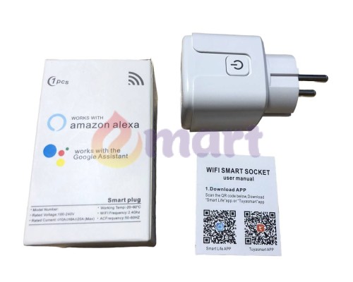 Розумна розетка Wi-Fi SMART Socket з монітором потужності (Smart Life, Tuyasmart)