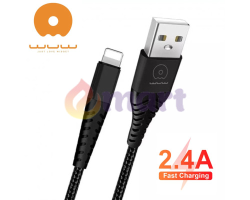 Кабель для заряджання IPhone WUW X177 Lightning to USB Black міцний кабель для IPhone 1м