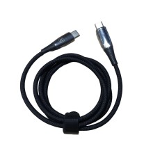 Кабель для швидкого заряджання Toocki Type-C Power Delivery Fast Charge PD, QC3.0 100w з дисплеєм Black, 1 метр