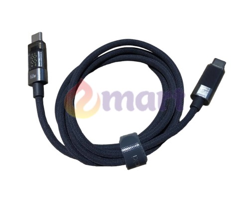 Кабель для швидкого заряджання Toocki Type-C Power Delivery Fast Charge PD, QC3.0 60w з дисплеєм Grey, 1 метр