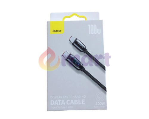 Кабель для быстрой зарядки Baseus Type-C to Type-C 100w с дисплеем Black, 1метр