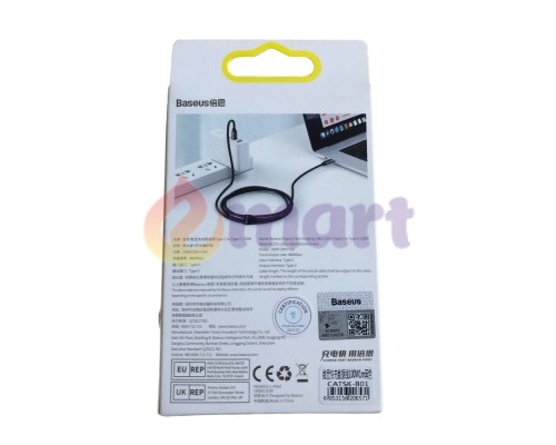 Кабель для быстрой зарядки Baseus Type-C to Type-C 100w с дисплеем Black, 1метр