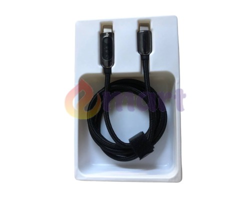 Кабель для быстрой зарядки Baseus Type-C to Type-C 100w с дисплеем Black, 1метр