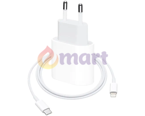 Мережевий зарядний пристрій 20W USB-C Power Adapter USB-C to Lightning Cable (MHJE3ZM) Мережевий зарядний пристрій 20W USB-C Power Adapter USB-C to Lightning Cable (MHJE3ZM)