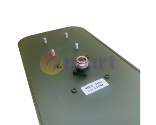 Антенна патч 3.9 - 5.1 ГГц 14Дб RHCP круговая поляризация N-Type 100W