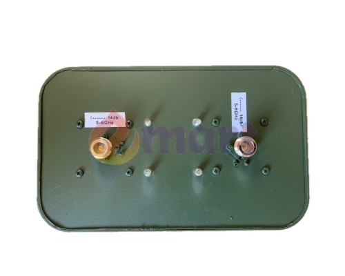 Антена патч 5.0 - 6.0 Ghz vertical + horizontal поляризація 14 Дб N 100W