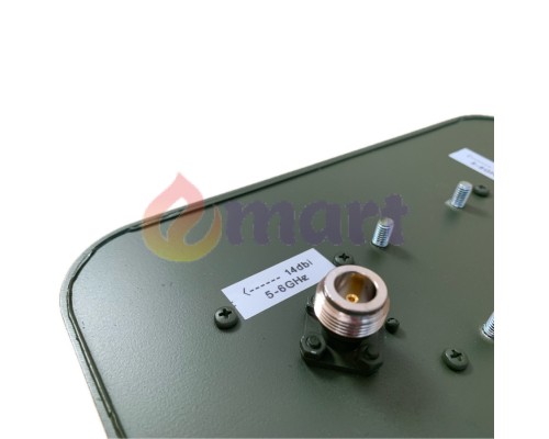 Антена патч 5.0 - 6.0 Ghz vertical + horizontal поляризація 14 Дб N 100W
