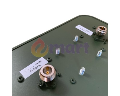 Антена патч 5.0 - 6.0 Ghz vertical + horizontal поляризація 14 Дб N 100W