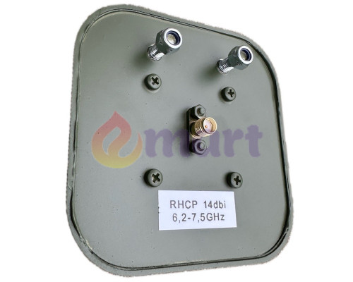 Антена патч 6.2-7.5 GHz 14 Дб RHCP кругова поляризація SMA 50W