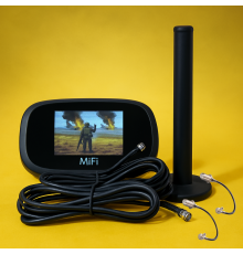 4G Wi‑Fi роутер Novatel MiFi 8800l (Прошивка Самолет) + Широкополосная MIMO-антенна 2×10  dBi с магнитным прорезиновым основанием (MAG-Boost Edition)