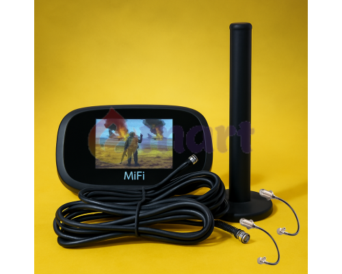 4G Wi‑Fi роутер Novatel MiFi 8800l (Прошивка Самолет) + Широкополосная MIMO-антенна 2×10  dBi с магнитным прорезиновым основанием (MAG-Boost Edition)