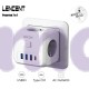 Зарядний пристрій для телефону Lencent трійник на 3 розетки з трьома USB і Type C 35 Вт розгалужувач мережі