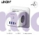 Сітковий Фільтр Трійник 7в1 LENCENT із швидкою зарядкою 3 розетки/3 USB/1TYPE-C